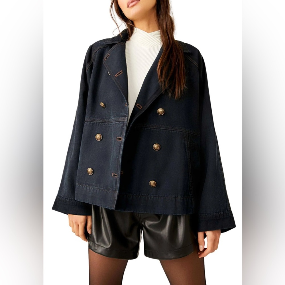Free People Viva Surplus Jacket In Black Size Large New - Picture 13 of 14